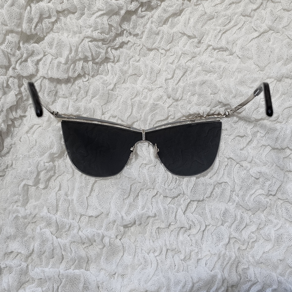 SAINT LAURENT * Women's Silver 60mm Cat Eye Sunglasses, NWT - Picture 9 of 11